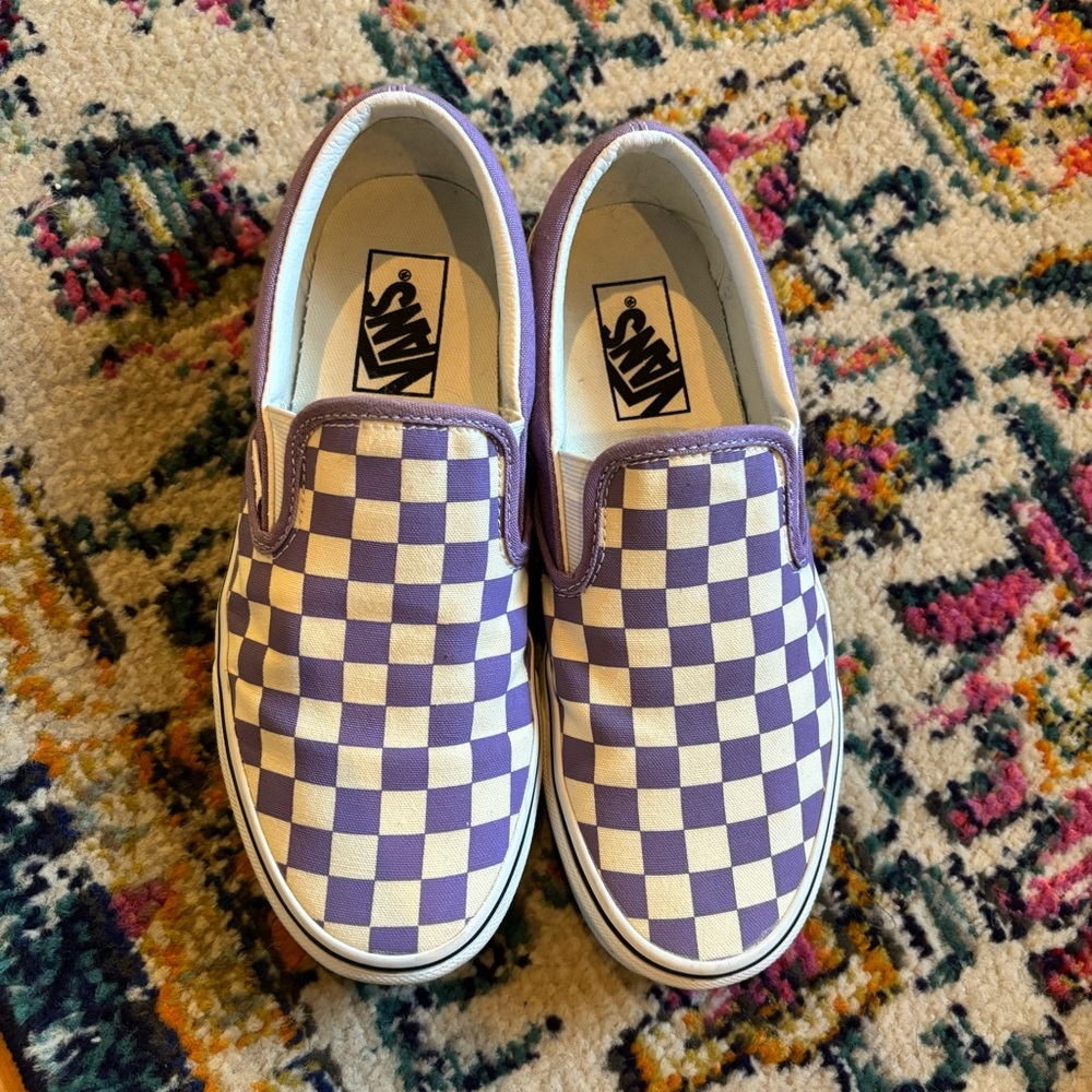 Lavender checkered vans